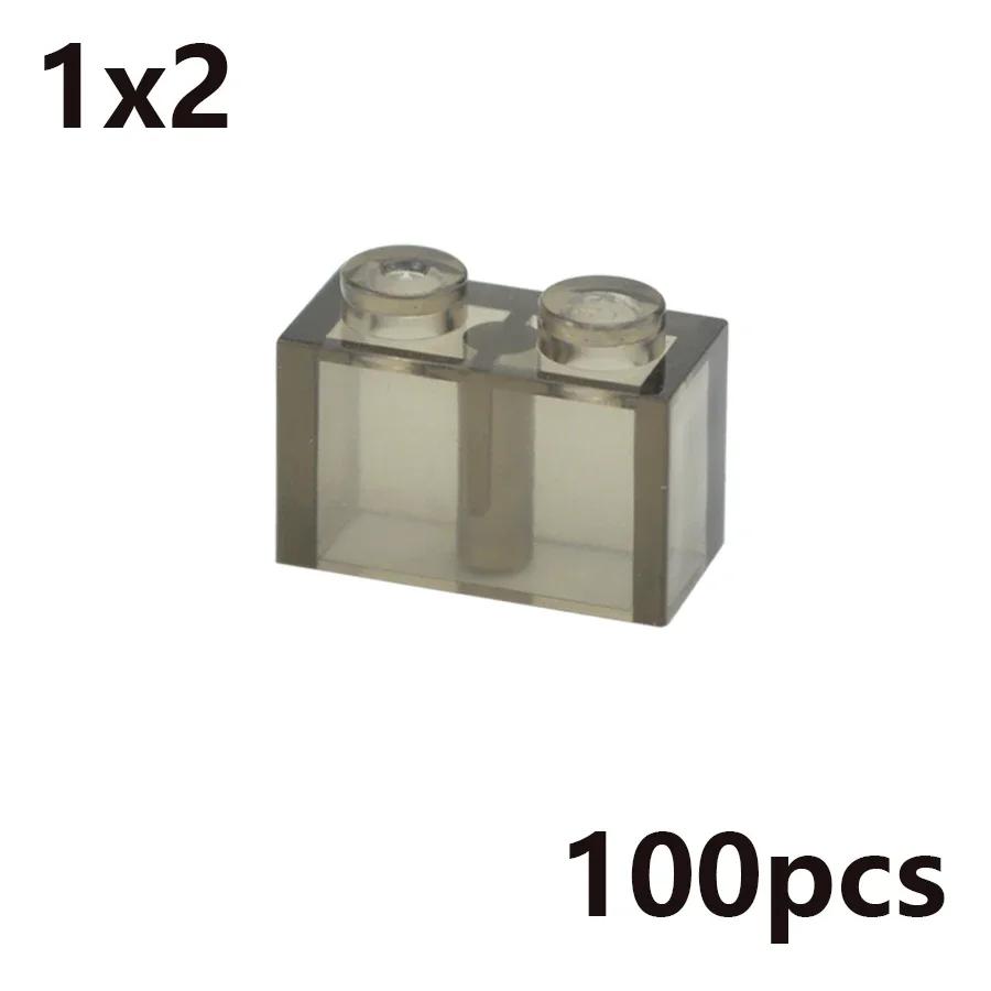 MOC Transparent Thick Building Blocks Figures 1x1 1x2 2x2 2x4 Dots Clear Brick Compatible Brand Educational Creative Toy for Kid