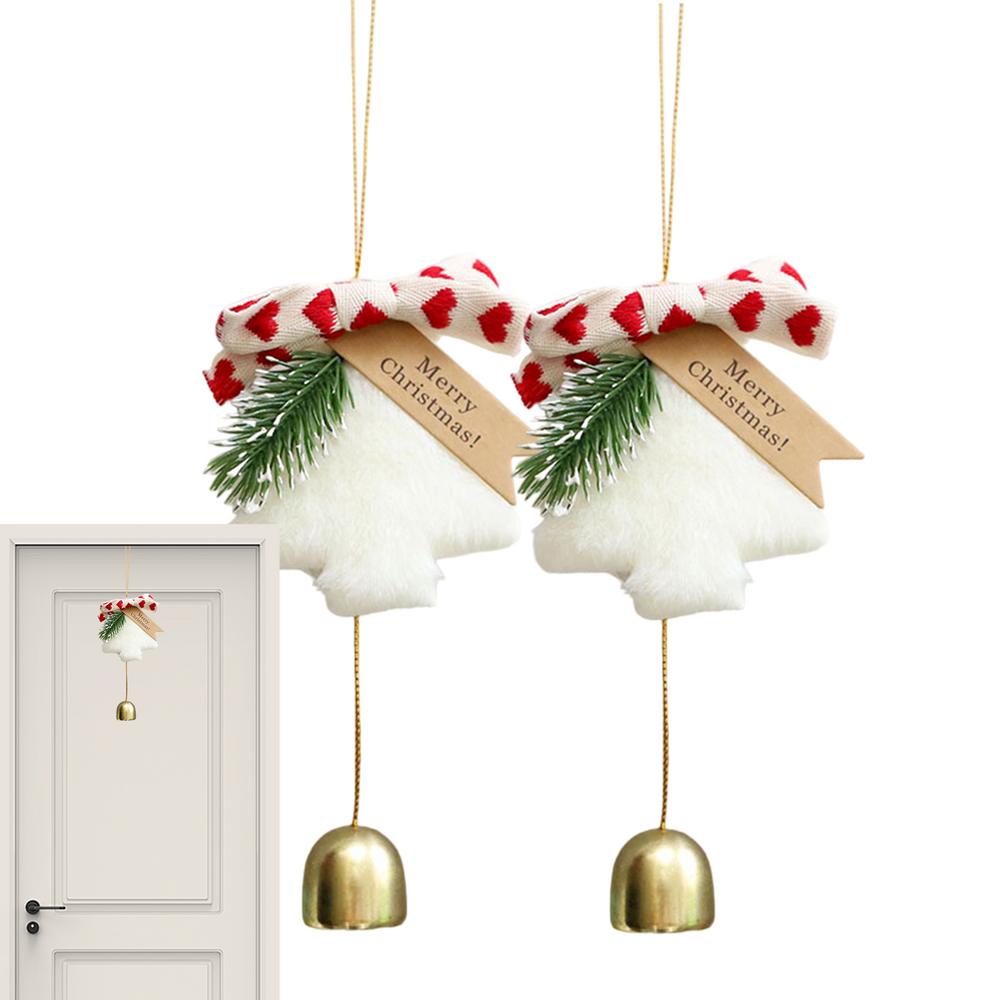 Christmas Bells For Door 2 Pieces Winter Holiday Festive Ornaments Christmas Bell Wind Chimes For Indoor Home Bedroom Living