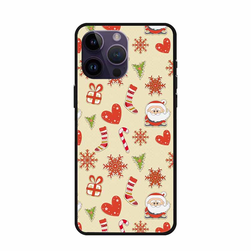 Christmas Case For iPhone 15 Pro Max Cover iPhone 15 Plus Lovely Soft Silicone TPU Back Phone Case For iPhone 15 Pro Cover Coque
