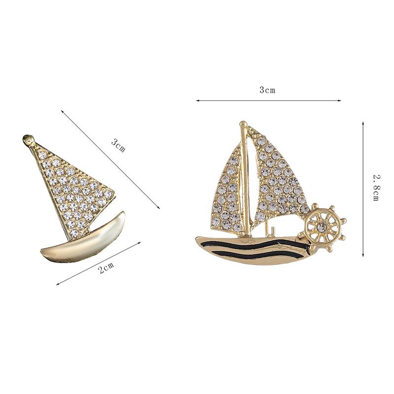 Fashion Delicate Pearl Sailboats Brooch For Women Men Temperament High-Grade Corsage Party Clothing Accessories Birthday Gifts