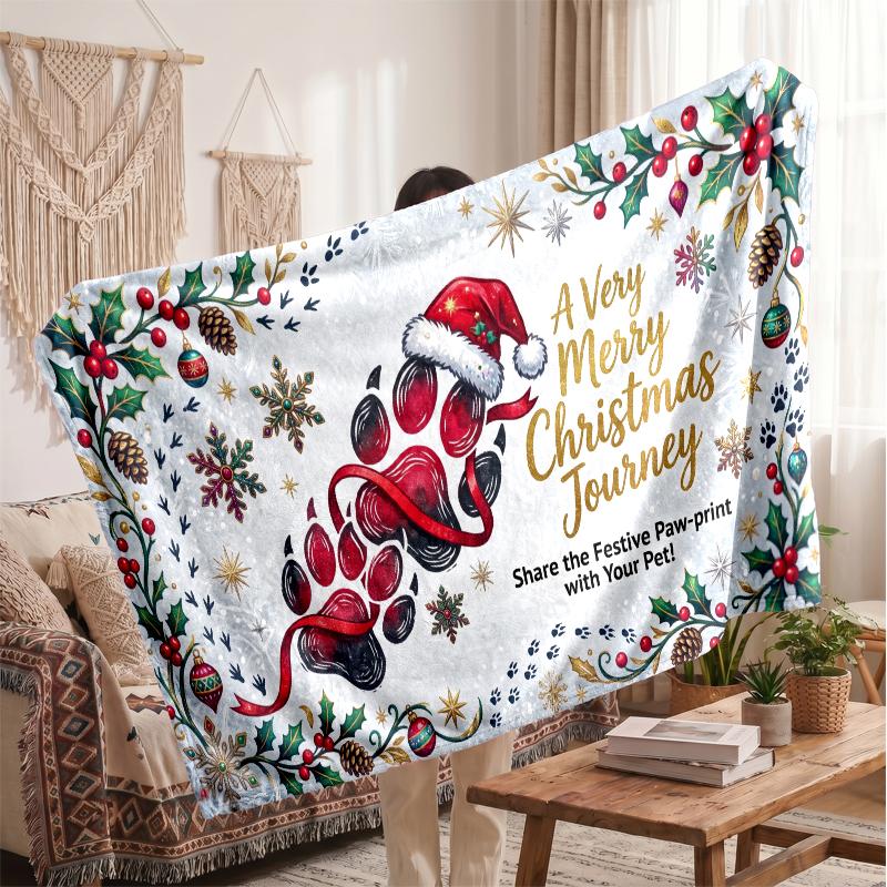 Christmas Flannel Throw Blanket Soft Warm Cozy For Sofa Bed Indoor Home Use Great Holiday Gift