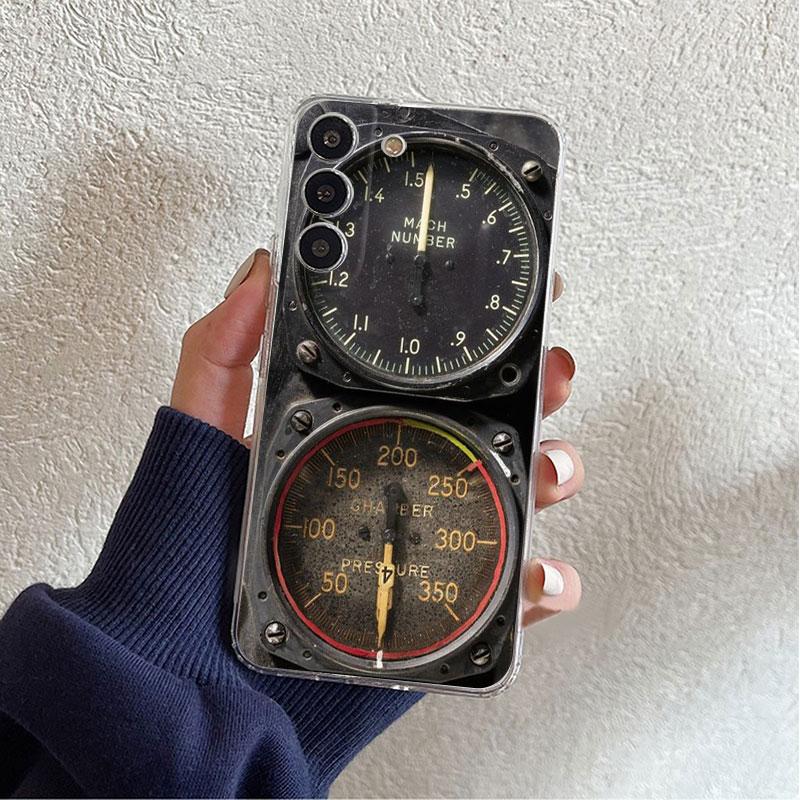 Clear Case For Samsung Galaxy S22 S20 FE S21 S23 Plus Note 20 10 Phone Shell Aviation Aeroplane Helicopter Cockpit Instrument