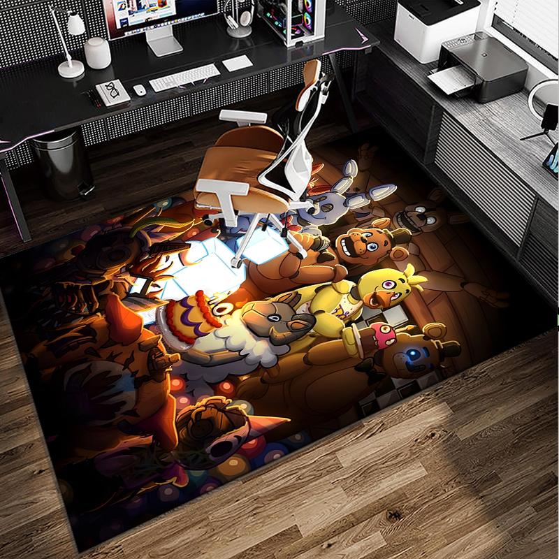 Five Nights Teddybär Büro Teppich Stuhlunterlage, Spielteppich, Geeignet für Eingangsbereich, Schlafzimmer, Wohnzimmer, Schreibtisch, Weihnachtsgeschenk