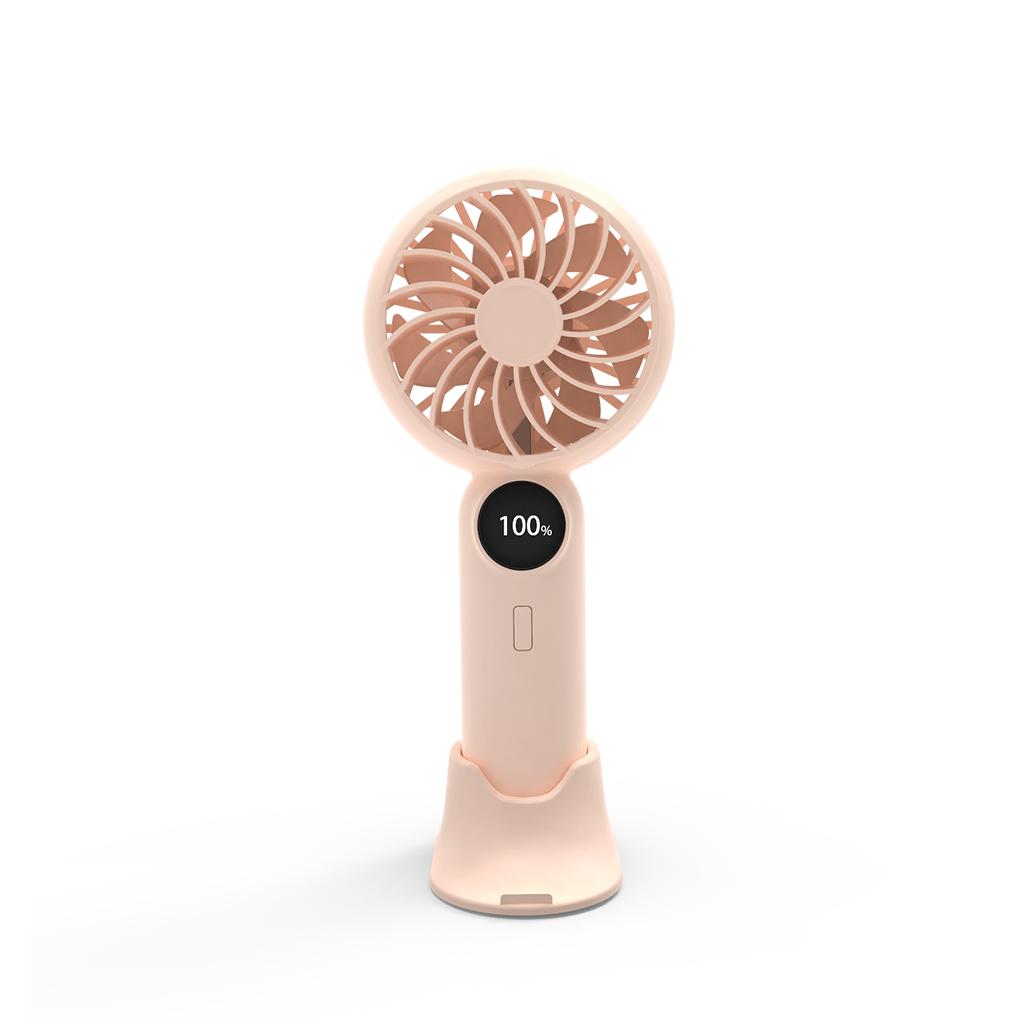 Quiet Foldable USB Rechargeable Portable Cooling Handheld Fan with 1200mAh Brushless Motor English for Outdoor & Car Use