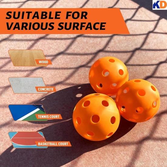KNK Outdoor Pickleball Approved, 40 Holes for Maximum Flight and Durability Skill Levels and Ideal for Competitive Play Today (Pack of 4)
