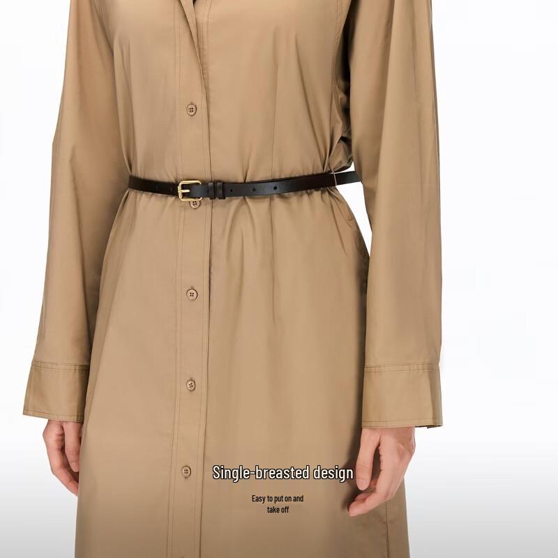 VEROMODA 2026 Spring Stand Collar Belted Pleated Slit Midi Dress