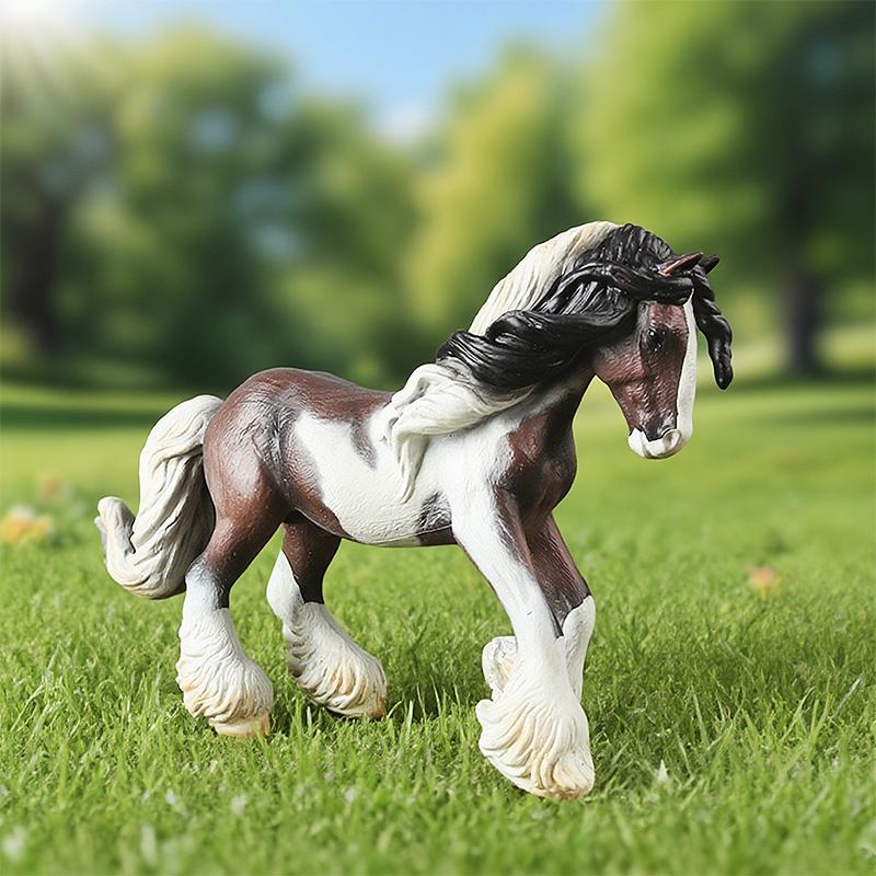 Oenux Original Forest Wild Steed Farm Animal Horse Realistic Model Action Figures Haflinger Ferghana horse PVC Figurines Toy Kid