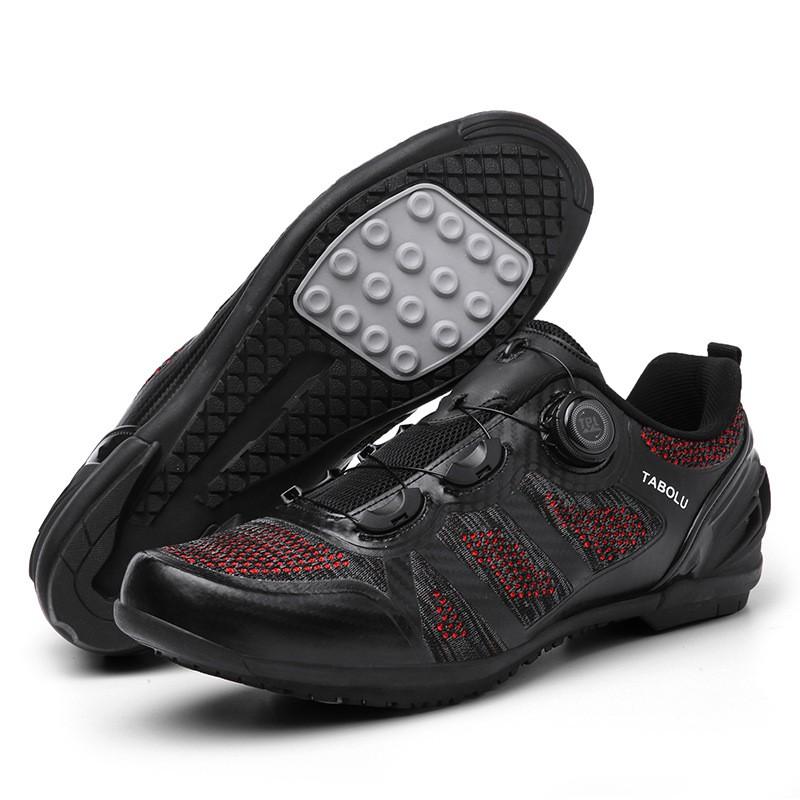 Mens Road Cycling Shoes With Breathable Mesh Upper Micro-Adjustment Dial System