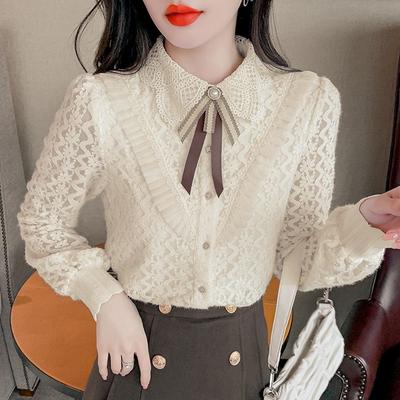 Fashionable and Elegant Loose Lace Shirt for Women In Autumn and Winter