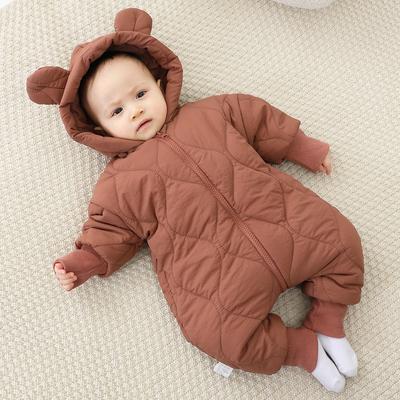 "Macacão de Inverno para Recém-nascido: Macacão Acolchoado de Veludo Plush"
