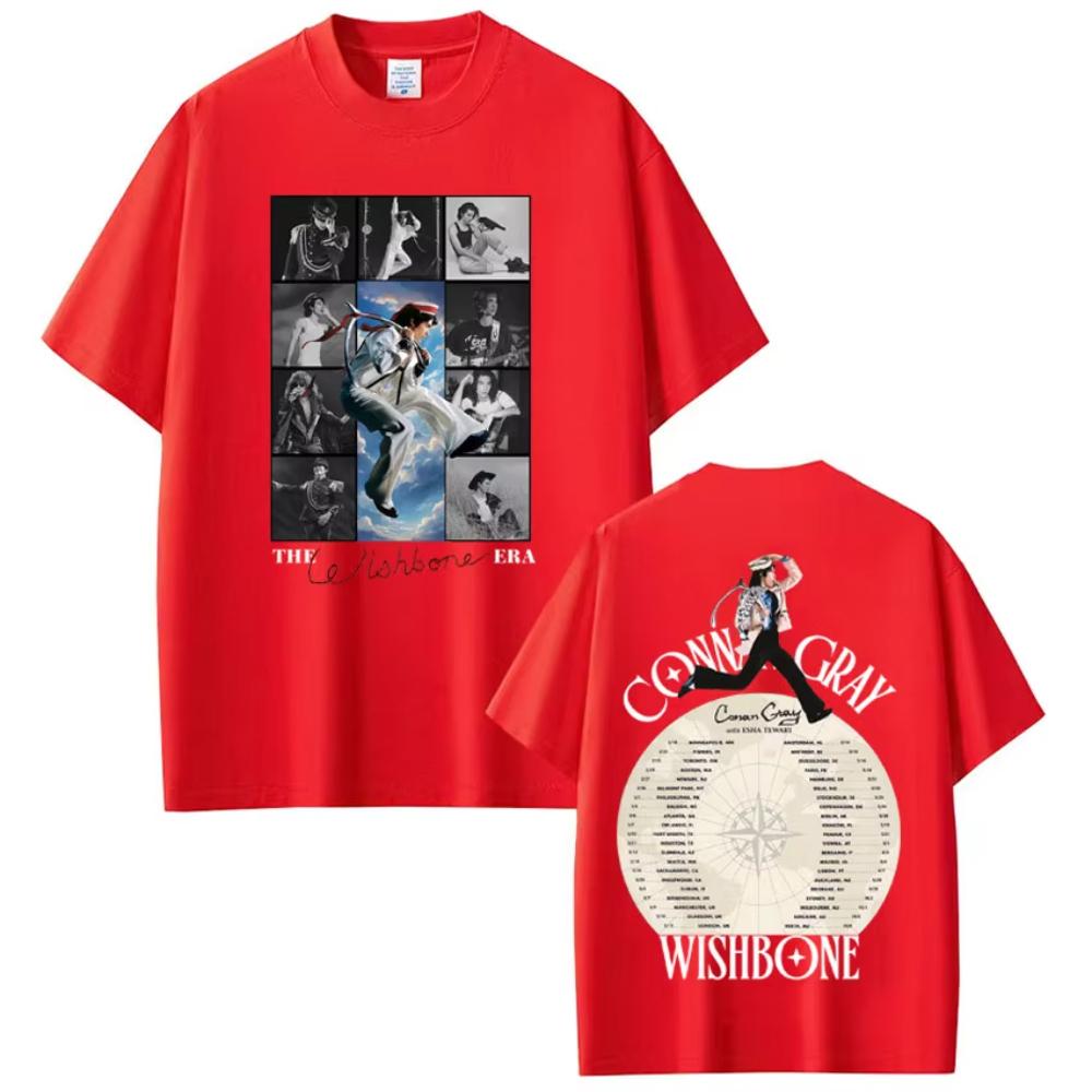 

Conan Gray Wishbone World Tour Print T-shirts Summer Men Women Vintage T-shirts Summer Cotton Casual T-shirts Tops 3XL