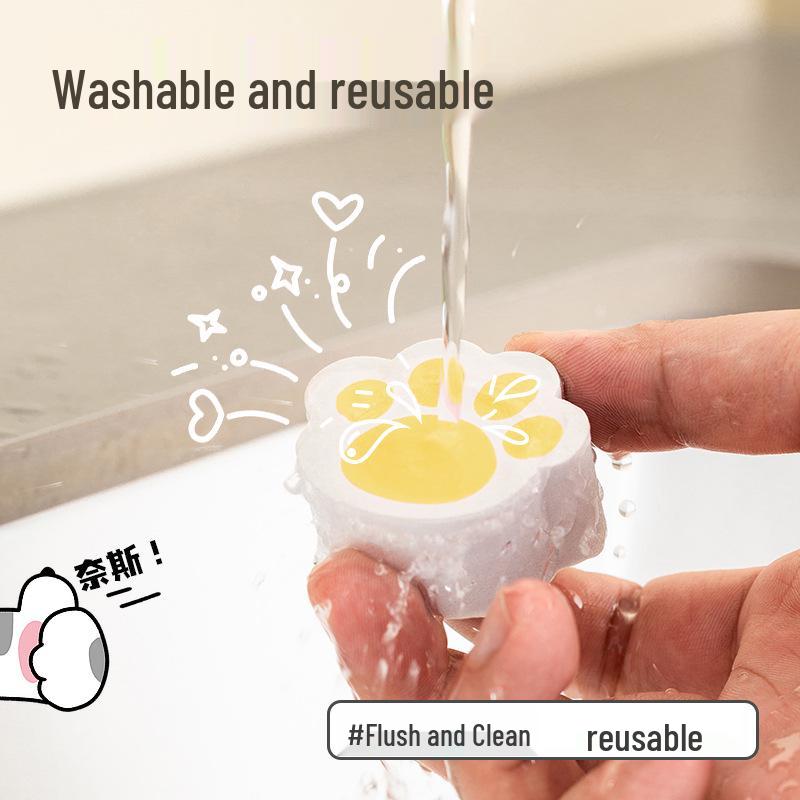 Creative Cat Paw Sponge for Magic Cleaning - Perfect for Kitchen, Faucet, Bathtub, and Washbasin with Abrasive Particles.