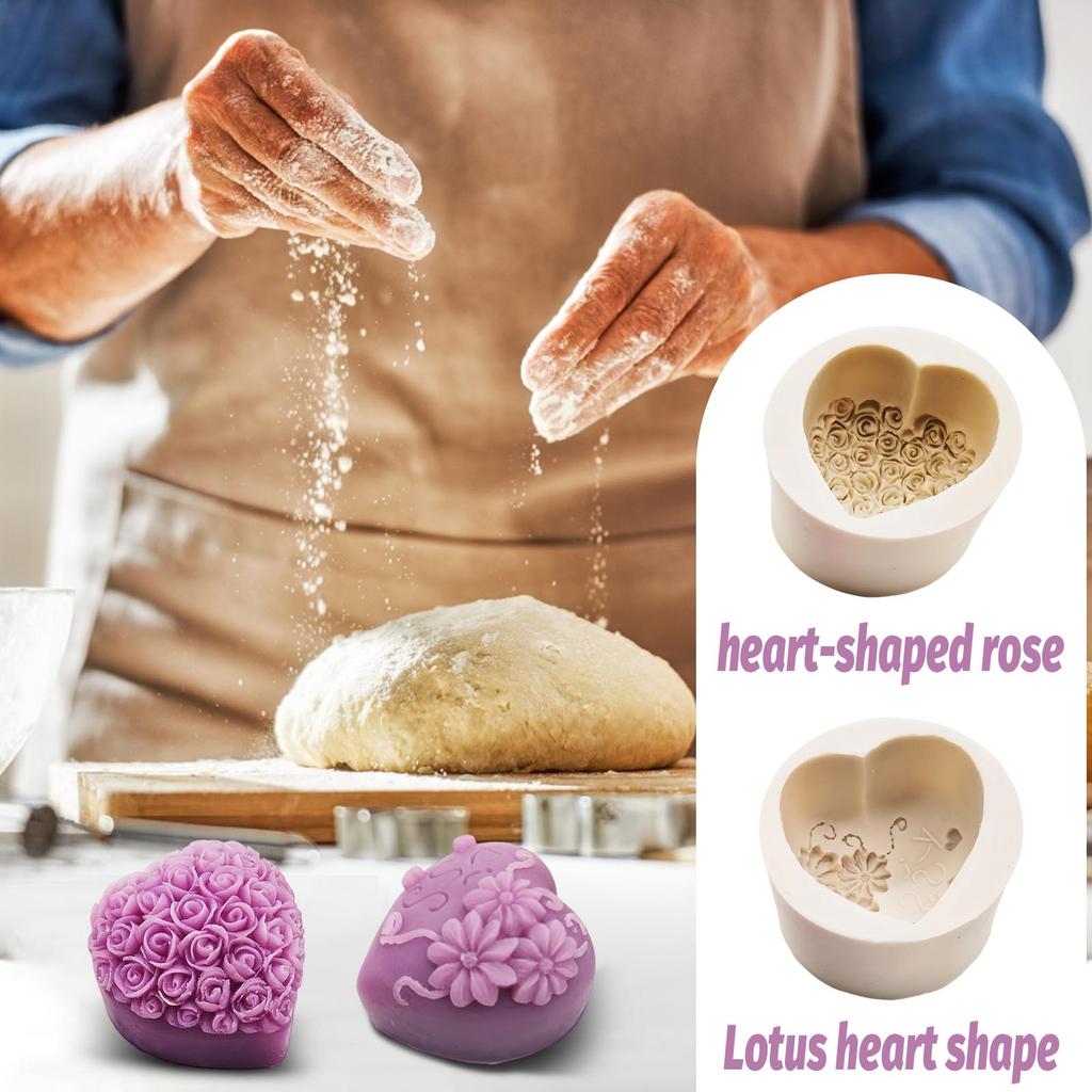 Heart Shaped Silicone, Suitable For Making Candles, Cakes, Soaps.