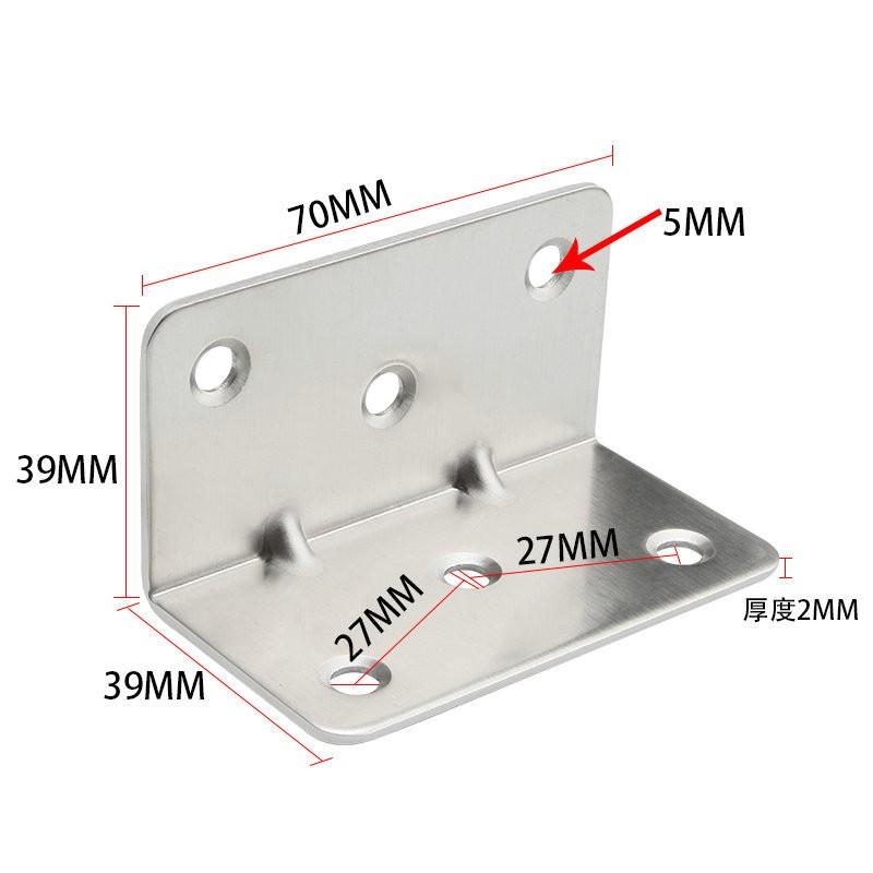 Stainless Steel L-Shape Corner Bracket Shelf Support Cabinet Fixing Heavy Duty 50x32mm 50x39mm 70x39mm
