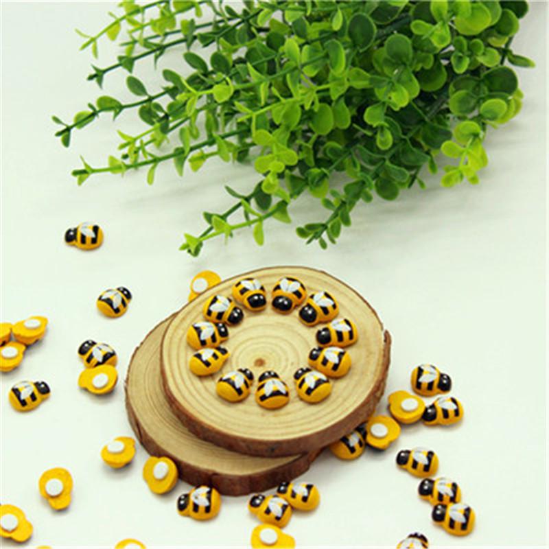 50/100pcs Bee Wooden Mini DIY Scrapbooking Easter Decoration Home Wall Decor Birt Hday Party Decorations Bee Wooden Kids Gift