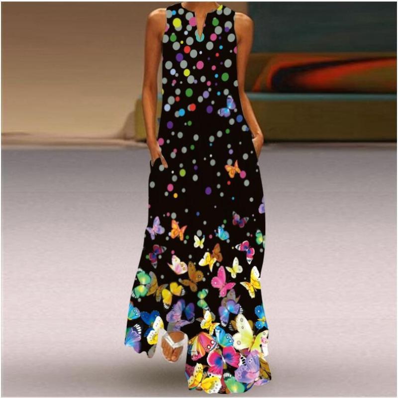 BITCED Fashion Summer Spring Sleeveless O-Neck Casual Dresses