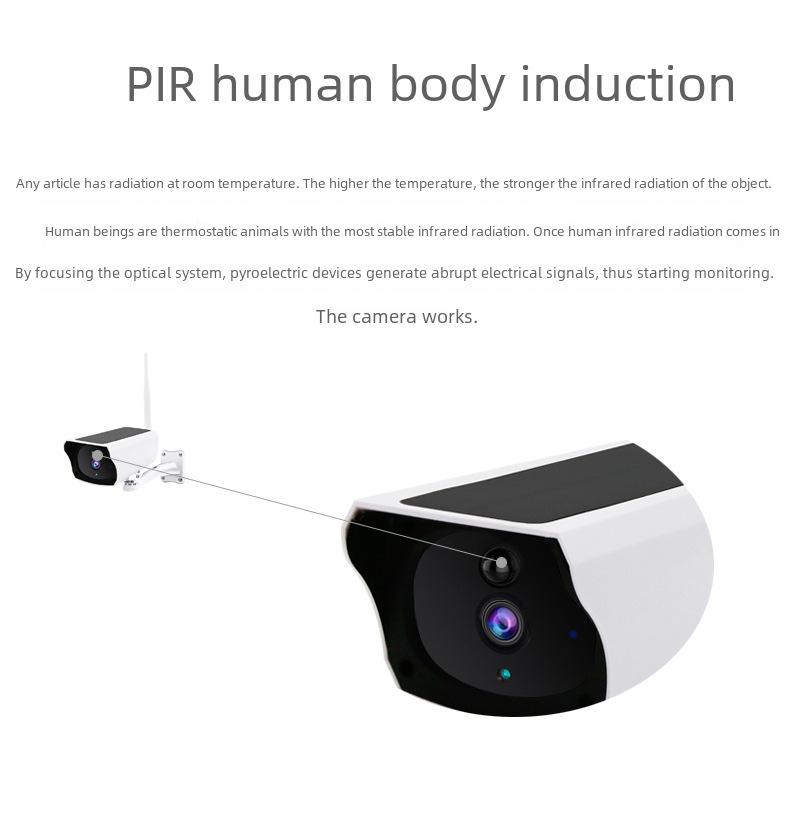 Solar-Powered HD Infrared Night Vision Wireless Outdoor Camera with PIR Thermal Sensing