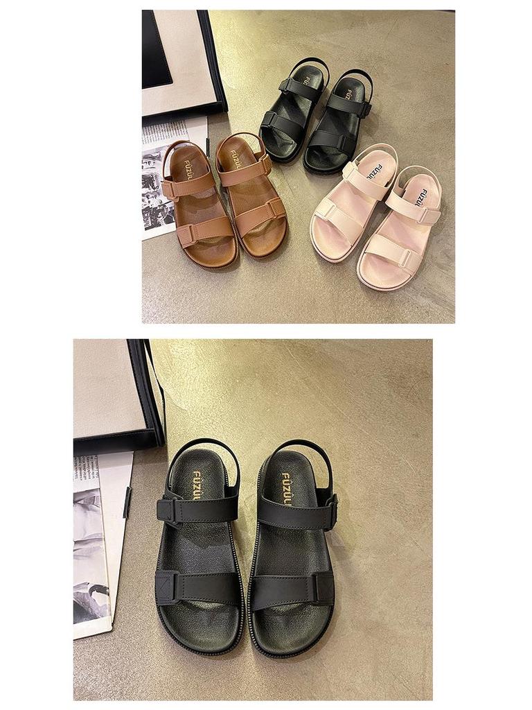 Damen Klettverschluss Sportsandalen: Neuer modischer Flachboden-Strandstil für lässige Outdoor-Bekleidung