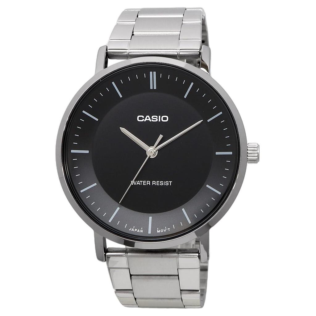 CASIO MTP-VT04D-1E men's watch black metal band