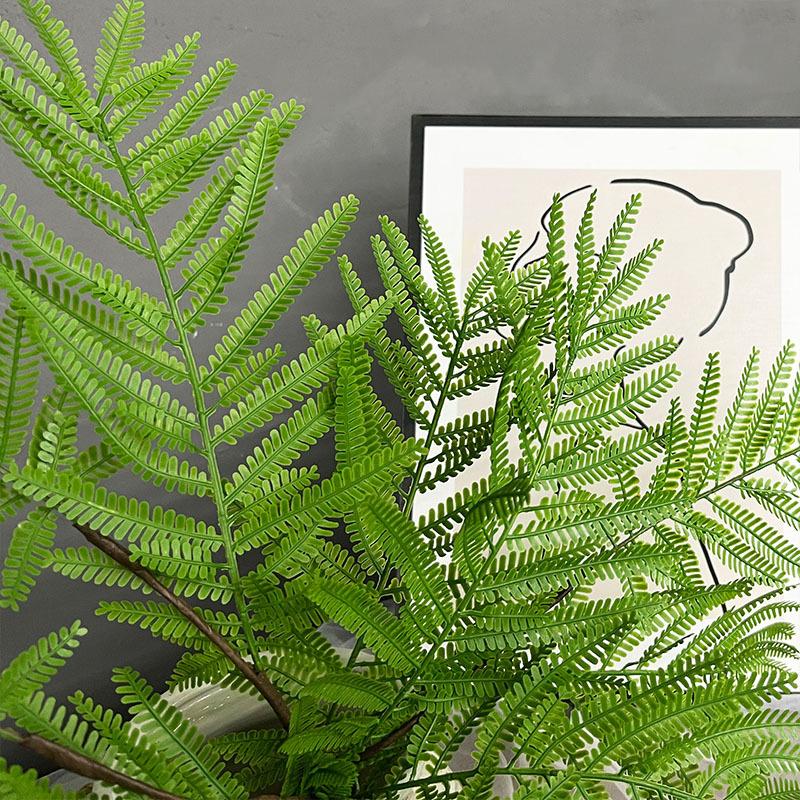 Artificial Green Plant Mimosa Herb Silicone Leaves Greenery Artificial Plants Fake Boston Fern for Home Indoor Outdoor Decor