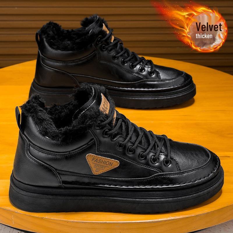 

Men s Winter Fleece-Lined Martin Work Boots - Trendy, Versatile, Warm, Thickened Casual Short Boots 41