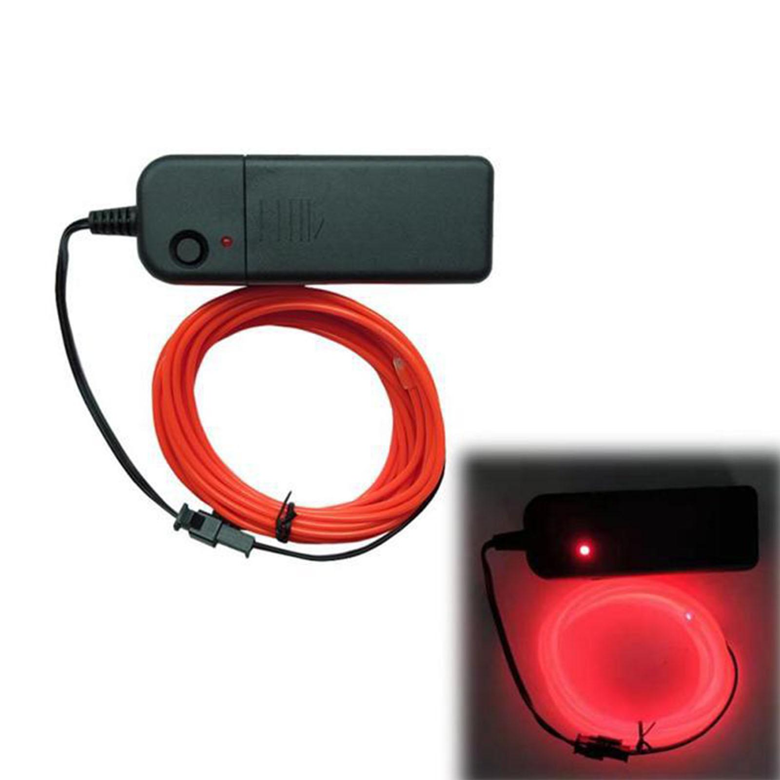 

Портативный аккумулятор Неоновая светодиодная лента Светящийся EL-провод Кабель Режущаяся Светящаяся Веревочная Лампа Вечеринка Одежда Светящееся Украшение красный