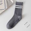 Womens Non-Slip Yoga Socks With Grip Dots Cotton-Polyester Blend Mid-Calf Length Seamless Knit Pilates Fitness