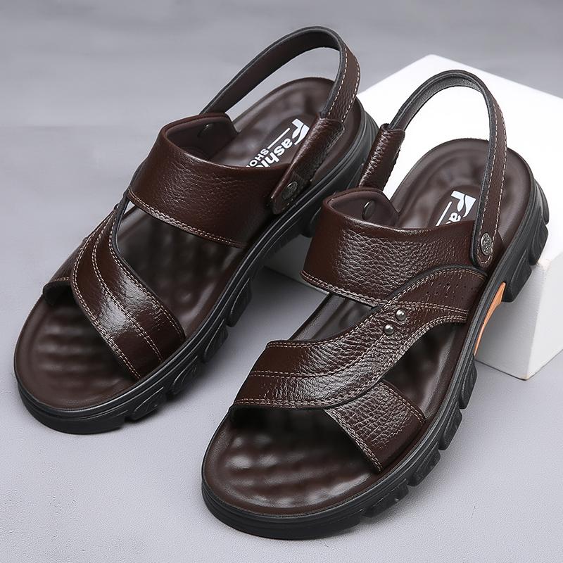 Summer Men's Sandals slip on Summer Breathable Sport Beach Shoes Non-Slip Mens Casual Sandalis Black footwear
