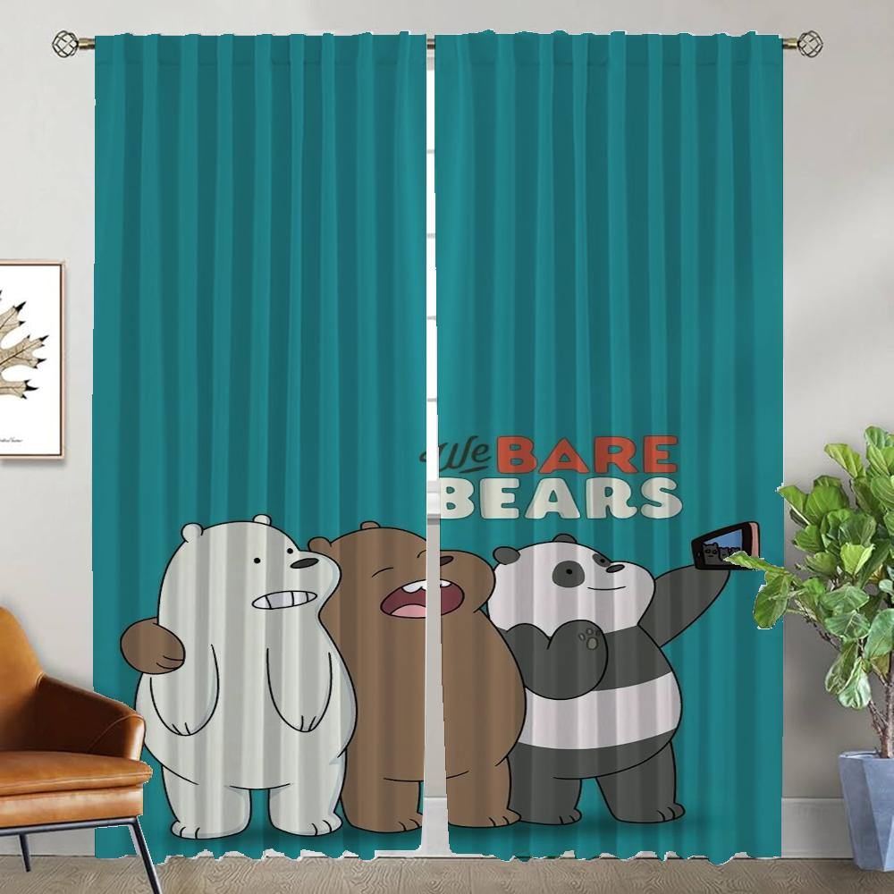 

Kitchen Curtains for Camera We Bear Bears Window Curtain for Room 2 Panel Shades Home Interior Curtains Partition Living Elegant W50xH70cmx2pcs-CL