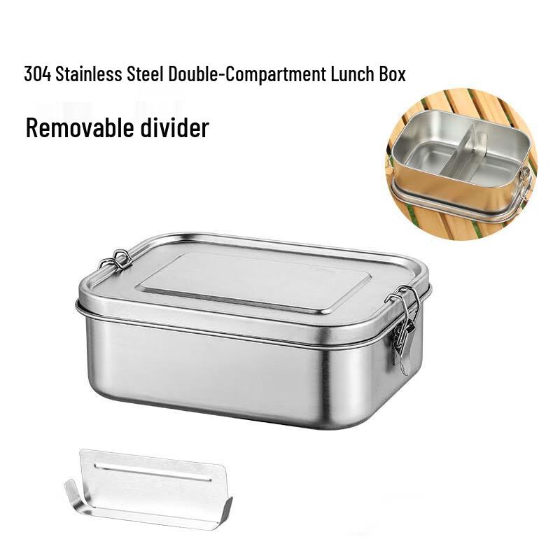 UOSU Portable 2-Compartment 304 Stainless Steel Lunch Box