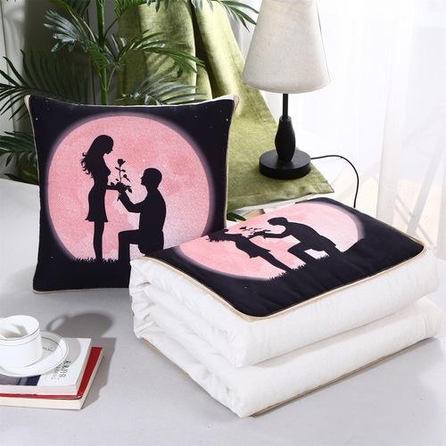 

Multifunctional Blanket Foldable Pillow Cushion, PP Cotton for Sofa, Bed, Car, Travel 2 in 1, Cartoon Pillows, Cushions,Blankets