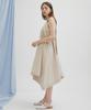 MODERNABLE Striped Asymmetrical Dress - Beige