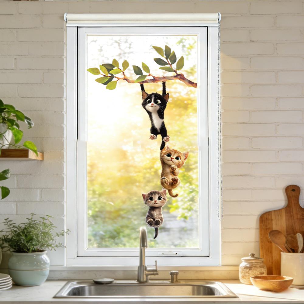 Dierlijke Statische Glassticker, Schattig Konijn, Panda, Puppy, Koelkast Raamsticker