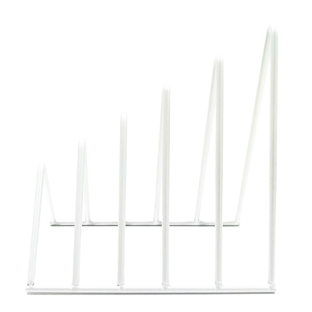 

Desk Storage Student Stationary Bookshelf Iron Book Stand Book Holder Record Rack Triangle Bookend белый