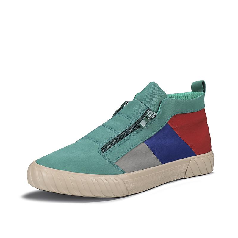 Holfredterse 5 Colour Autumn Men Lightweight Casual Flat Canvas Shoes Zip Slip On Espadrilles Ankle Shoes Outdoors Spring 20858