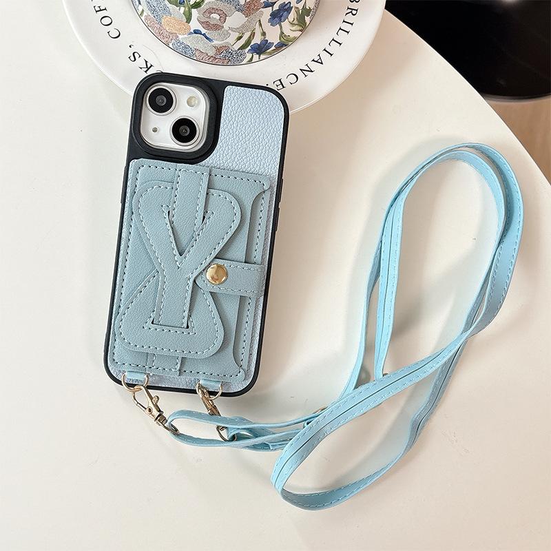 Armband Einfarbig Kartenhalter Münzfach Handyhülle für Apple 17promax Umhängekordel für IPhone16pro Leder