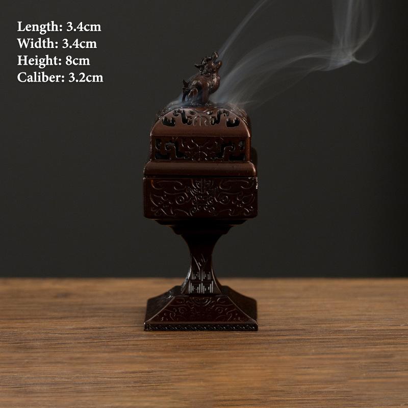Vintage Alloy Incense Burner Stick Holder Three Legged Hollow Out Mini Sandalwood Censer Incense Burner Home Decoration