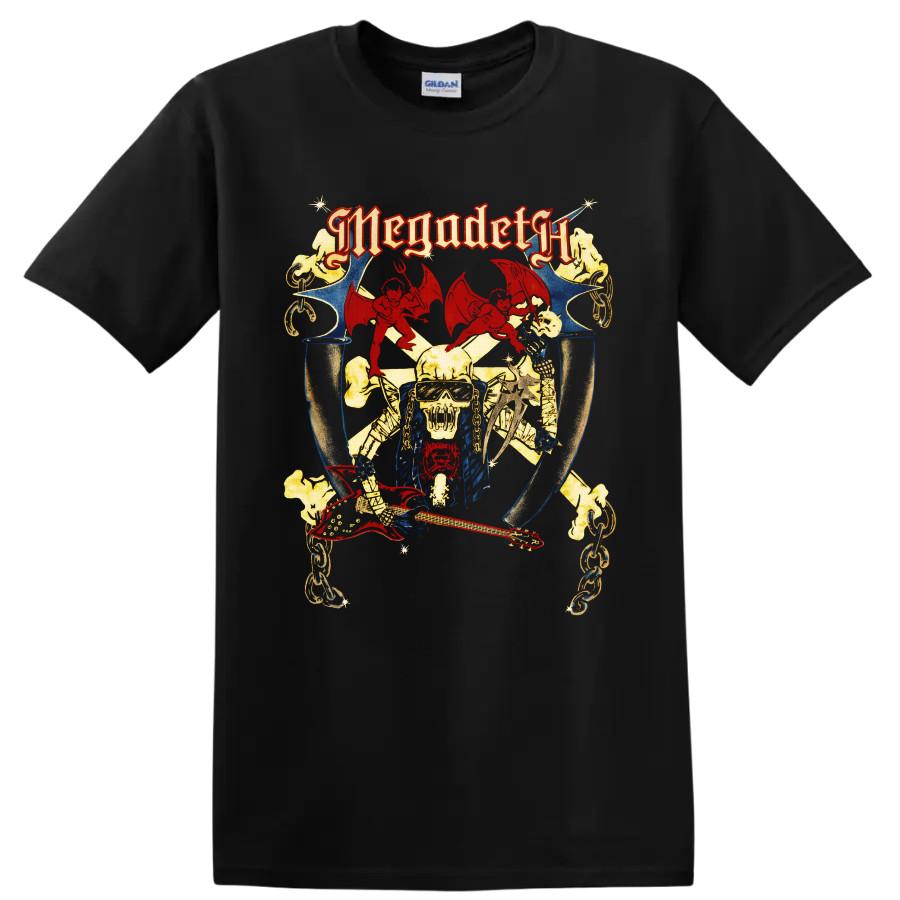Megadeth Heavy Metal Skeleton Guitar Demon Vintage Graphic Concert T Shirt Rock