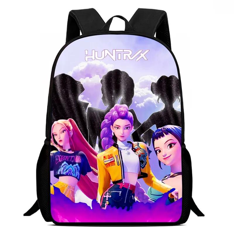 Mochila Child School Backpack,Cartoon K-Po-P D-Emo-N Hu-Nt-Ers Child School Bags For Girl Boy,Durable &Light Weight Backpack