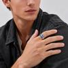 Vintage Turkish Evil Eye Chunky Ring for Men Women, Blue Lucky Eyes Stainless Steel Ring, Hip Hop Punk Eyeball Finger Jewelry
