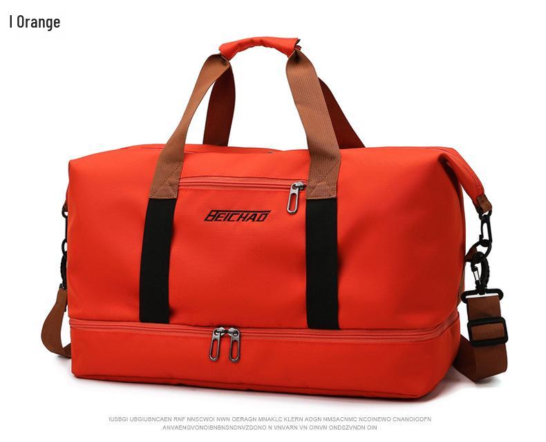 Trolley Handle Travel Bag: Large Capacity, Wet/Dry Separation, Print Logo, Independent Shoe Compartment
