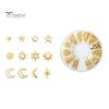 1 Box Nail Art Accessories 3D Metal Rivets Moon Star Shape DIY Manicure Reusable Nail Charm Jewelry Nail Art Manicure Accessories