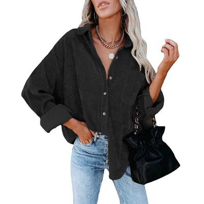 Autumn and Winter Women's Shirts Oversize Loose Casual Corduroy Shirt Women Long Sleeve Jacket Tops
