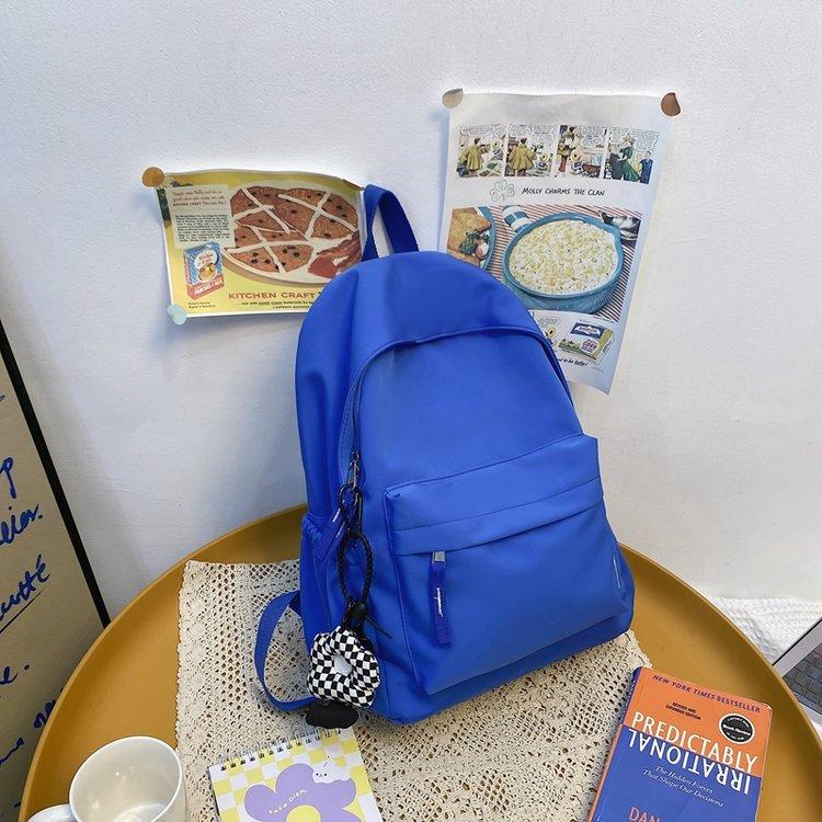 Schoolbagins Solid Color Backpack Female Korean Version Simple Large Capacity School Bag High School Student Backpack Junior High School Backpack