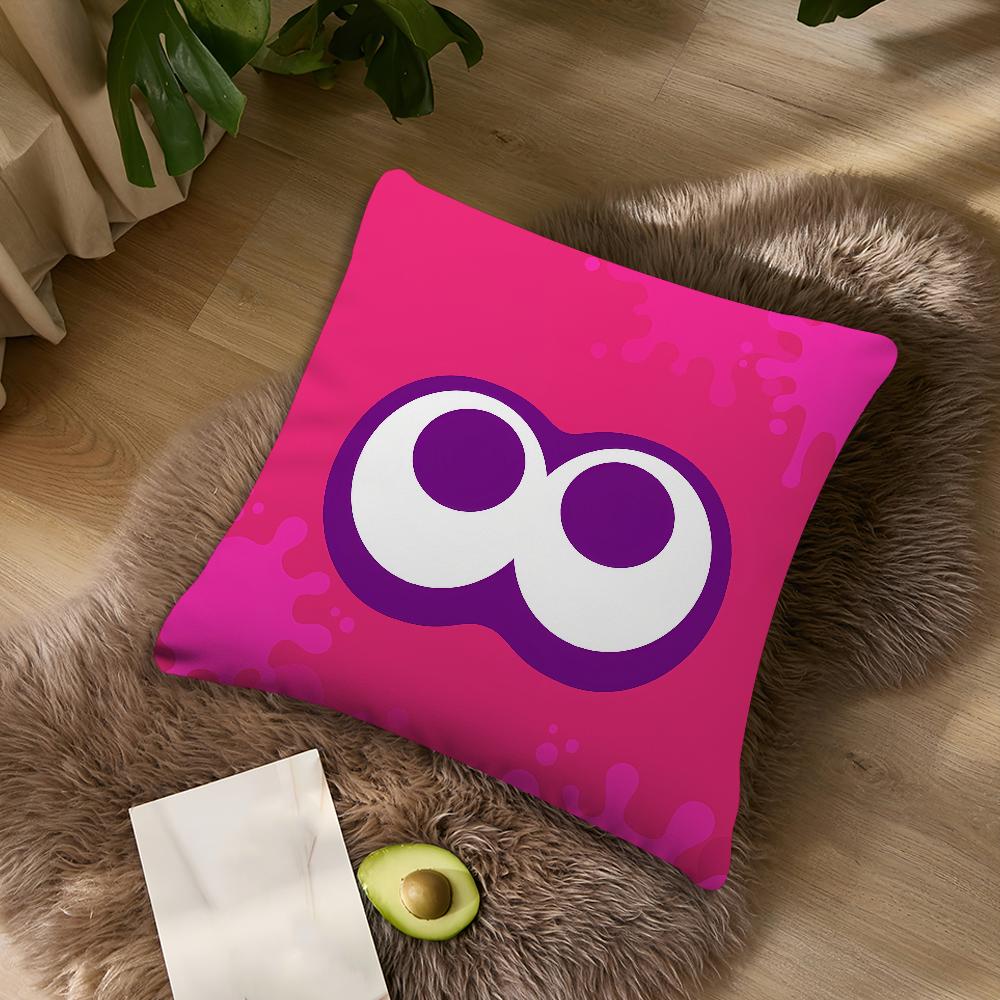 Game S-Splatoon Cute Squid cushion cover For Bedroom Car Coffee Shop Room Soft and Living Room Sofa Decorative Pillow Cover Case