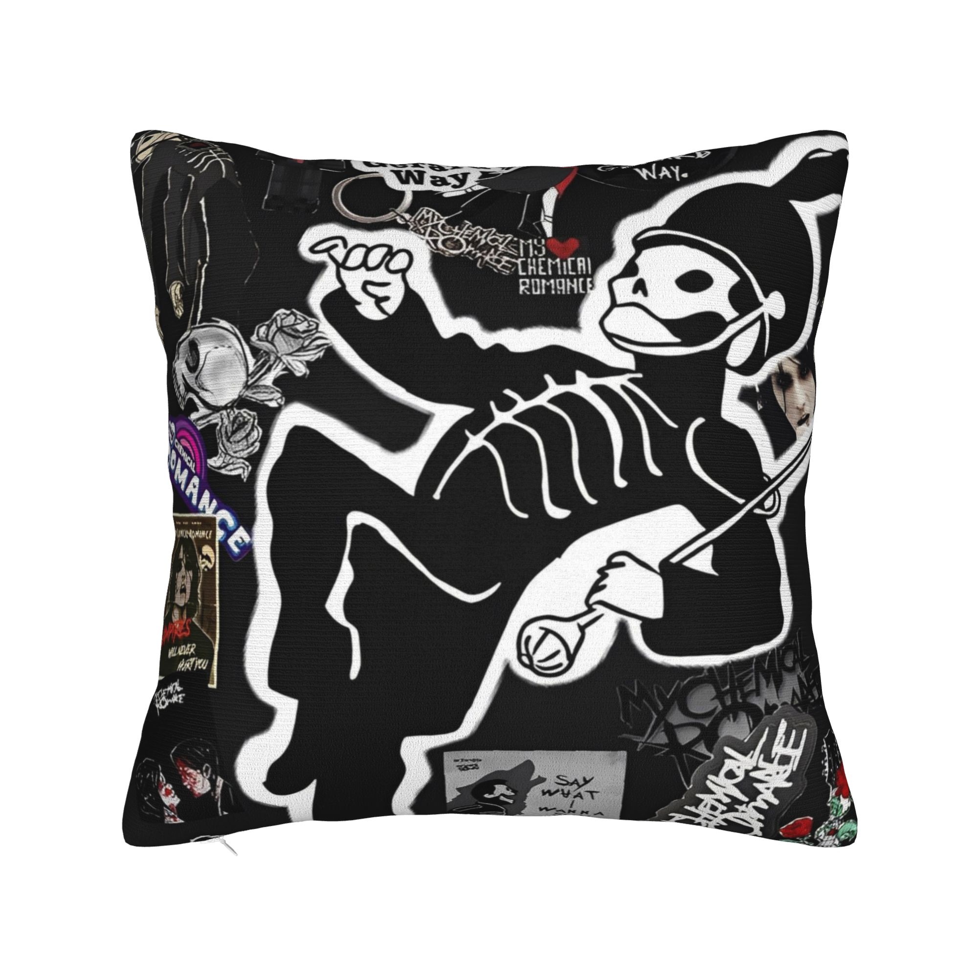 Чехлы на квадратные подушки My Chemical Romance Полиэстер Дом Я люблю MCR Чехол для подушки с логотипом группы Креативный декоративный чехол для подушки 45*45 18x18Inch