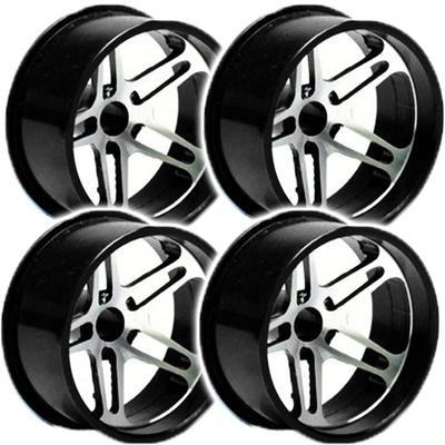 Aluminum Wheels for Mini Large Diameter Dual Aluminum Set of for Diameter New [Grande Visage] Low-Profile 4WD, 5-Spoke Wheels, 4, Low-Profile Tires,