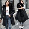 Women's Medium and Long Down Cotton-padded Clothes, the New Korean Version Has a Waist of 100kg and a Fat Mm Thickened Padded Jacket.