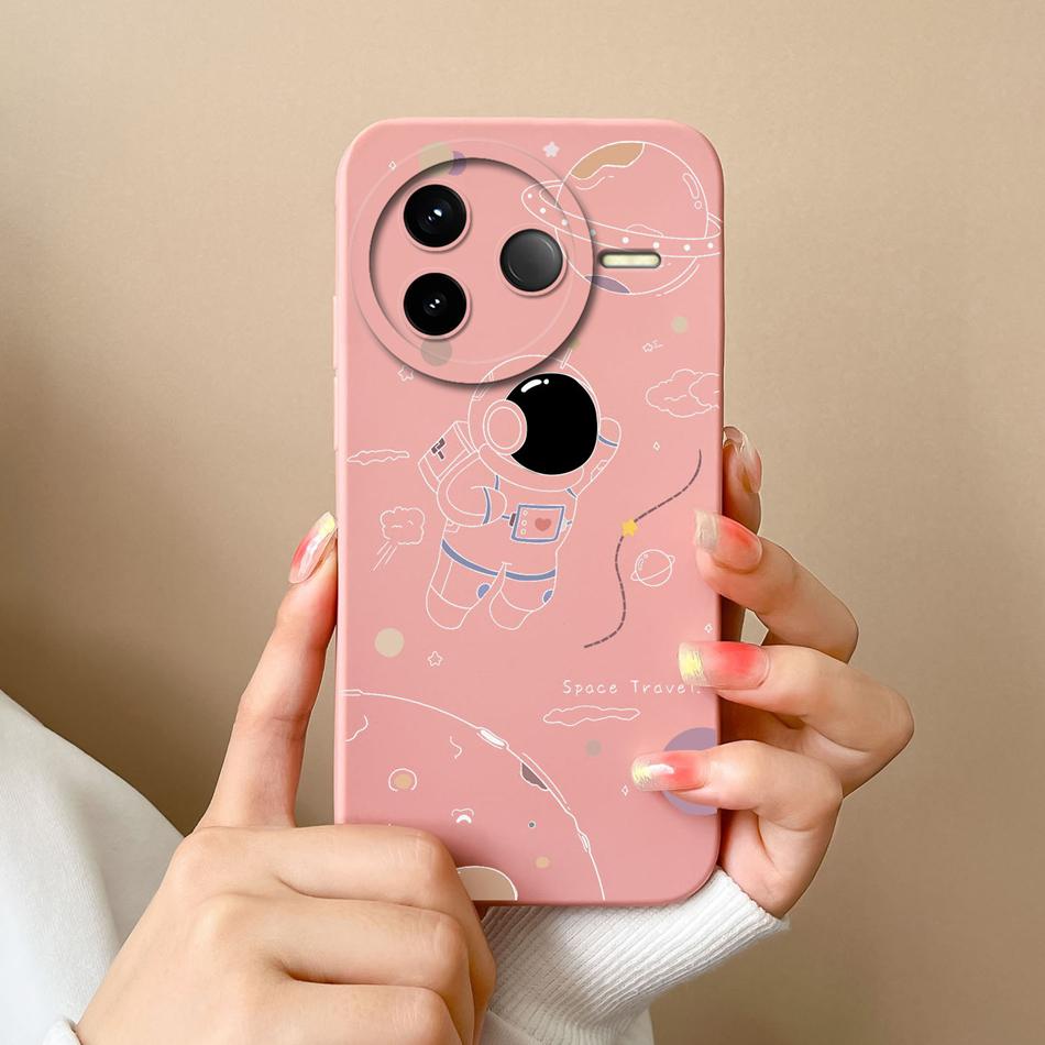 Case For POCO F7 Pro Ultra Pretty Flowers Soft Smooth Liquid Silicone Upgrade Lens Protection Shockproof Back Cover For Girls