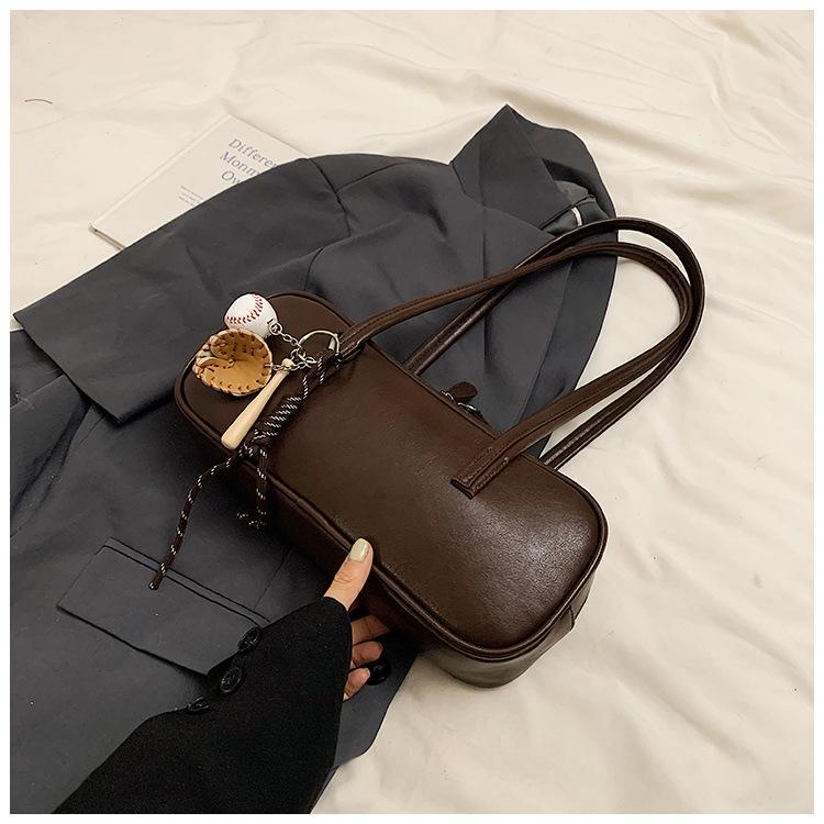 2025 new niche trendy bag women's bag portable fashion shoulder bag women's high-end leather underarm bag large capacity